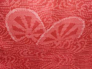 アンティーク　流水に片輪車模様織出し本場大島紬着物（5マルキ）